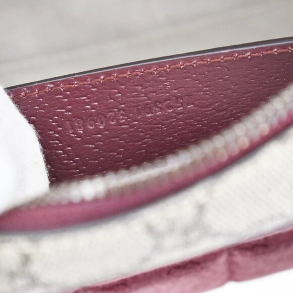 GUCCI Marmont GG Pattern Shoulder Bag Supreme Leather Canvas Brown Red - Picture 11 of 15